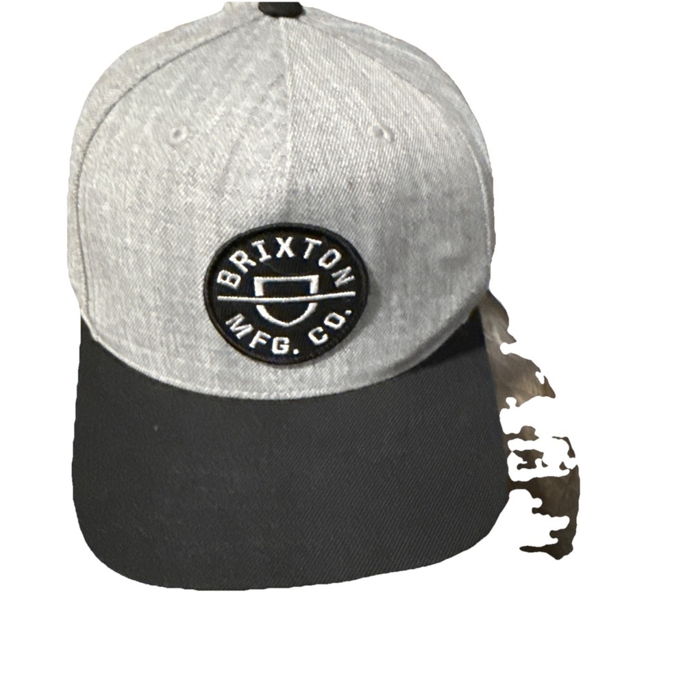 Brixton MFG Co Snapback Hat Gray Adjustable Surfer Hooligan Skater Patch Mens